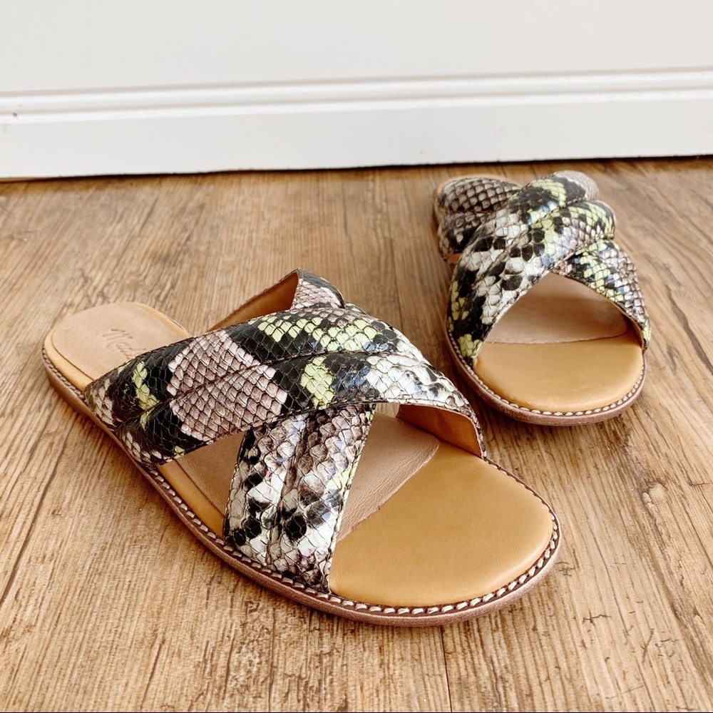 Madewell Snakeskin The Skyler Slide Leather Sandal